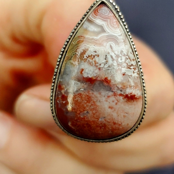 New Crazy Lace Agate 925 Silver Ring. - Picture 15 of 16